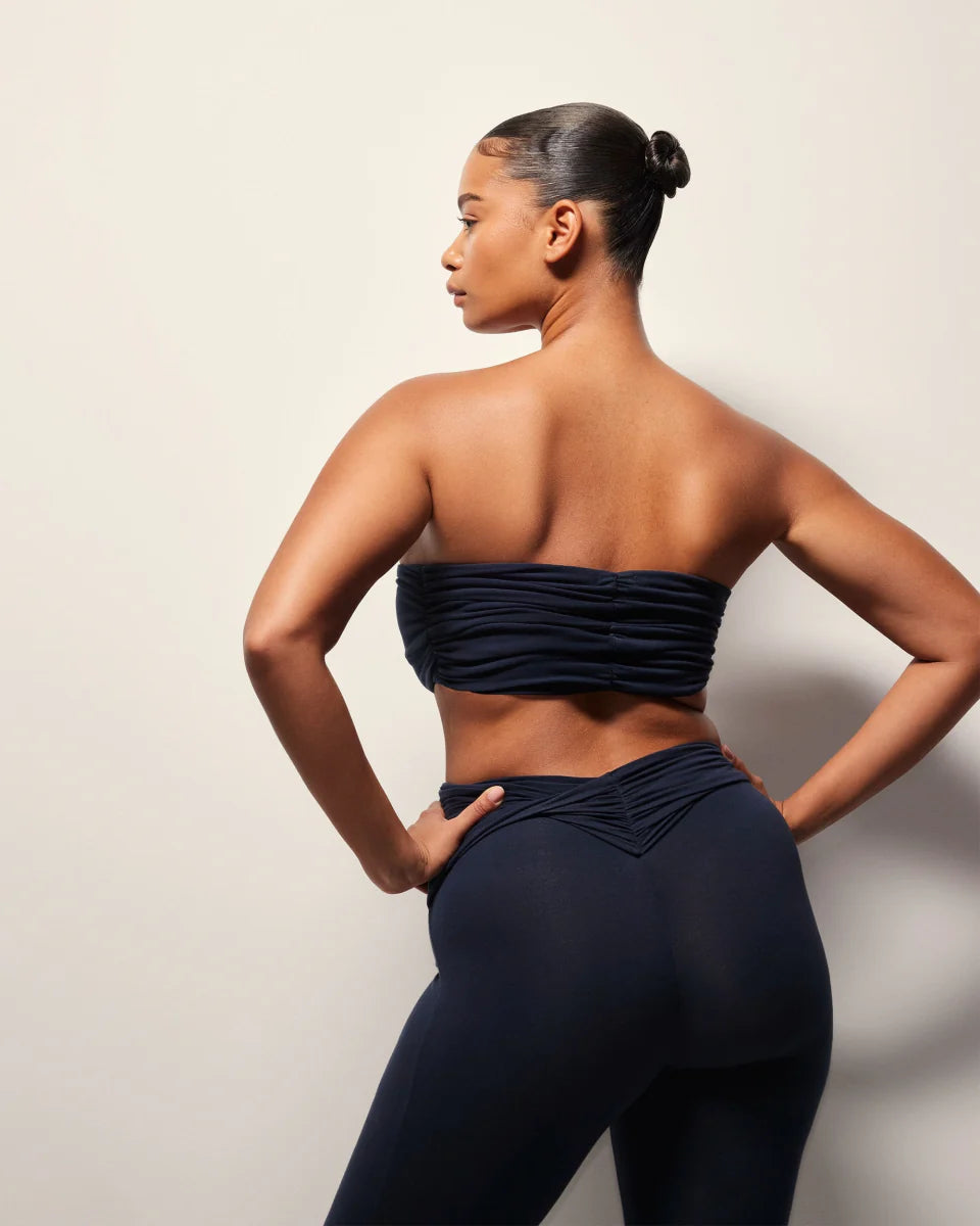 Asymmetrical Foldover Leggings | Midnight