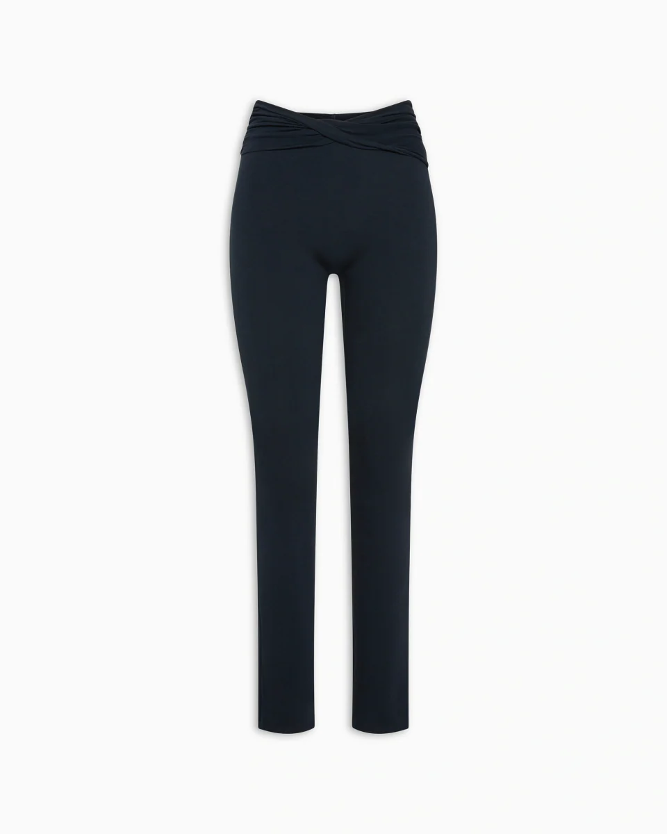 Asymmetrical Foldover Leggings | Midnight