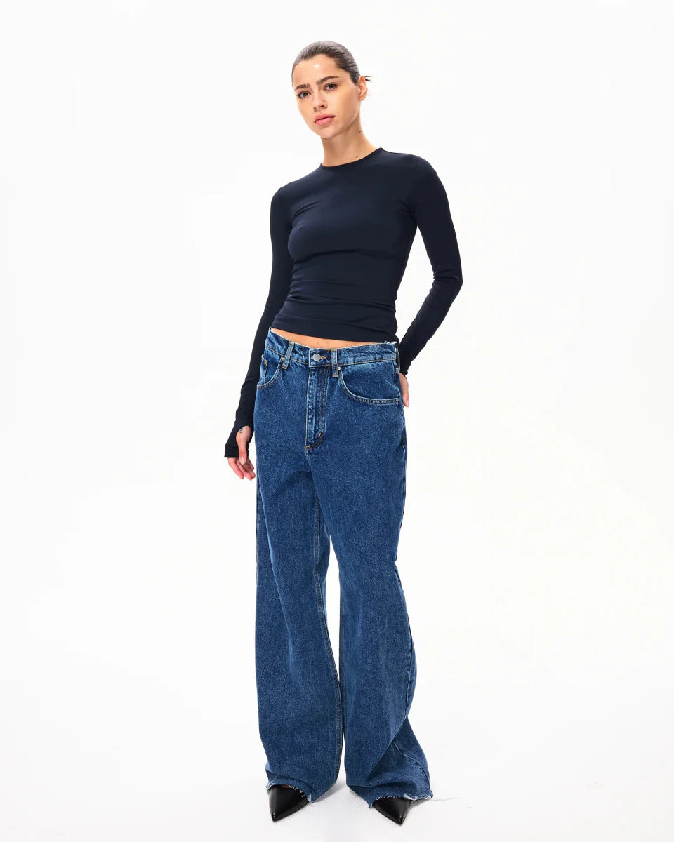 Long Sleeve Thumb Hole Tee | Midnight